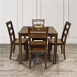 Furniture of America Haarven Wood 5-Piece Dining Table Set in Walnut