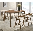 Furniture of America Alara Wood 5-Piece Counter Dining Table Set in Walnut