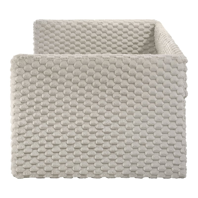 Furniture of America Ladell Fabric and Wood Twin Daybed with Trundle in White