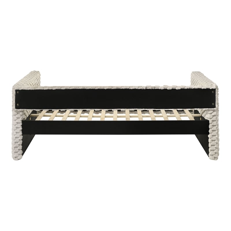Furniture of America Ladell Fabric and Wood Twin Daybed with Trundle in White