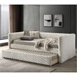 Furniture of America Ladell Fabric and Wood Twin Daybed with Trundle in White