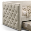 Furniture of America Buryn Fabric and Wood Twin Daybed with Trundle in Beige