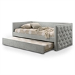 Furniture of America Buryn Fabric and Wood Twin Daybed with Trundle in Gray