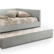 Furniture of America Buryn Fabric and Wood Twin Daybed with Trundle in Gray