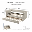Furniture of America Liovet Fabric and Wood Twin Daybed with Trundle in Beige