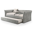 Furniture of America Liovet Fabric and Wood Twin Daybed with Trundle in Gray