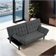 Furniture of America Sunith Fabric and Wood Futon Sofa Bed in Dark Gray