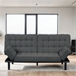 Furniture of America Sunith Fabric and Wood Futon Sofa Bed in Dark Gray
