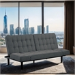 Furniture of America Sunith Fabric and Wood Futon Sofa Bed in Dark Gray