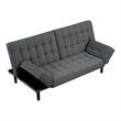 Furniture of America Sunith Fabric and Wood Futon Sofa Bed in Dark Gray