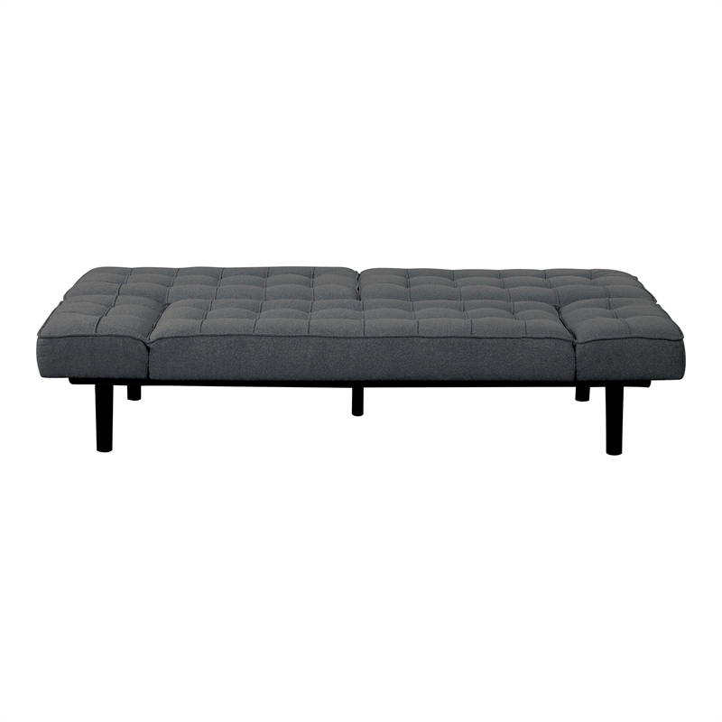 Furniture of America Sunith Fabric and Wood Futon Sofa Bed in Dark Gray