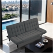 Furniture of America Sunith Fabric and Wood Futon Sofa Bed in Dark Gray