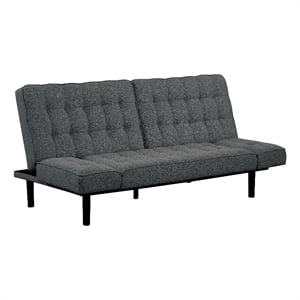 Furniture of America Sunith Fabric and Wood Futon Sofa Bed in Dark Gray