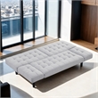 Furniture of America Sunith Fabric and Wood Futon Sofa Bed in Light Gray
