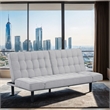 Furniture of America Sunith Fabric and Wood Futon Sofa Bed in Light Gray