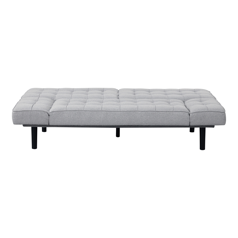 Furniture of America Sunith Fabric and Wood Futon Sofa Bed in Light Gray