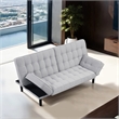 Furniture of America Sunith Fabric and Wood Futon Sofa Bed in Light Gray