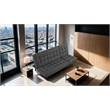 Furniture of America Willen Fabric and Wood Futon Sofa Bed in Dark Gray
