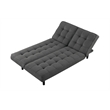 Furniture of America Willen Fabric and Wood Futon Sofa Bed in Dark Gray