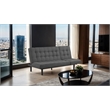 Furniture of America Willen Fabric and Wood Futon Sofa Bed in Dark Gray