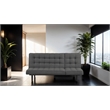 Furniture of America Willen Fabric and Wood Futon Sofa Bed in Dark Gray