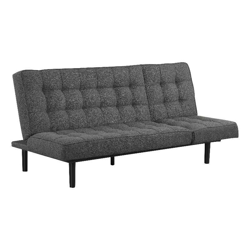 Furniture of America Willen Fabric and Wood Futon Sofa Bed in Dark Gray
