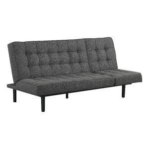 Furniture of America Willen Fabric and Wood Futon Sofa Bed in Dark Gray