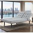 Furniture of America Willen Fabric and Wood Futon Sofa Bed in Light Gray