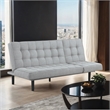 Furniture of America Willen Fabric and Wood Futon Sofa Bed in Light Gray