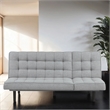 Furniture of America Willen Fabric and Wood Futon Sofa Bed in Light Gray
