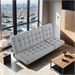 Furniture of America Willen Fabric and Wood Futon Sofa Bed in Light Gray