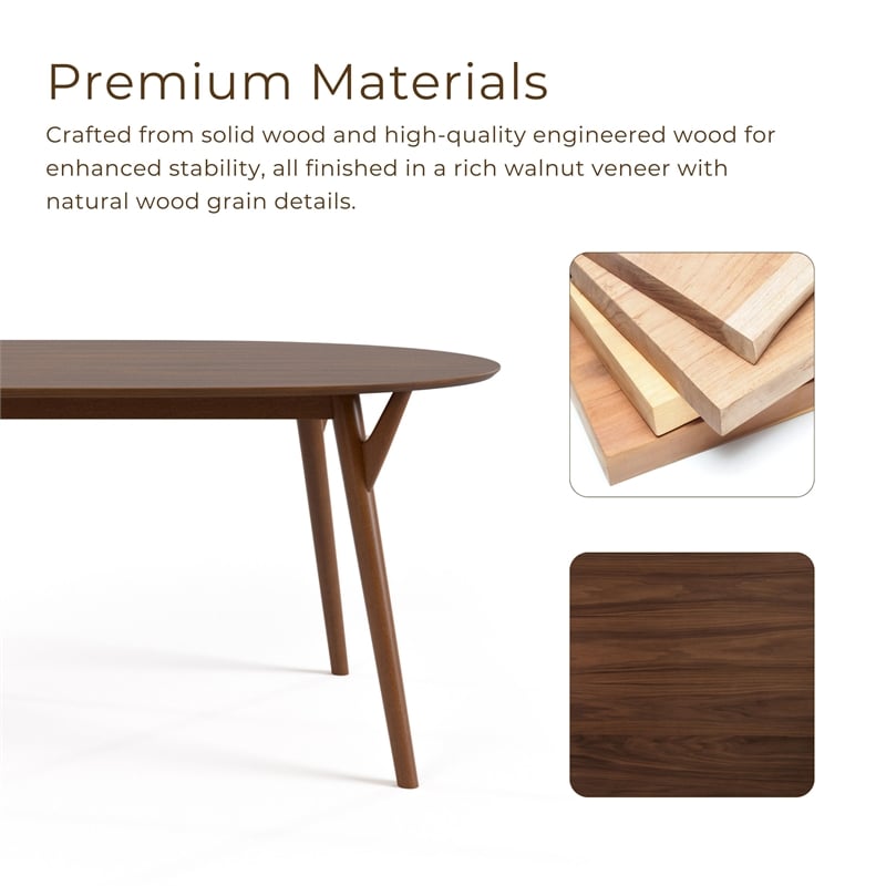 Furniture of America Vivendel Wood 7-Piece Dining Table Set in Walnut