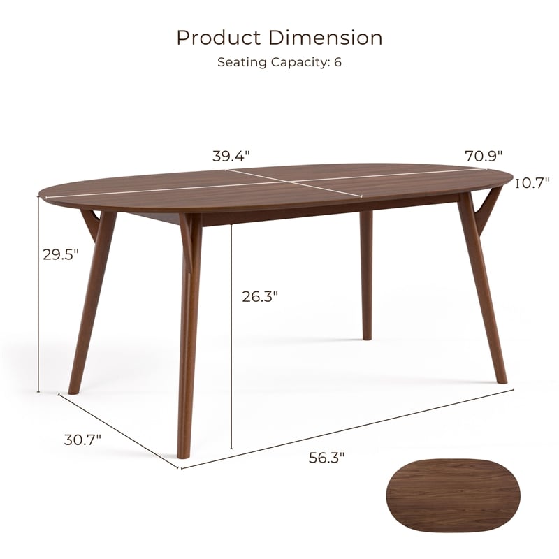 Furniture of America Vivendel Wood 7-Piece Dining Table Set in Walnut