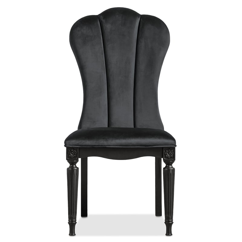Furniture of America Seabliss Wood and Fabric Side Chairs in Black (Set of 2)