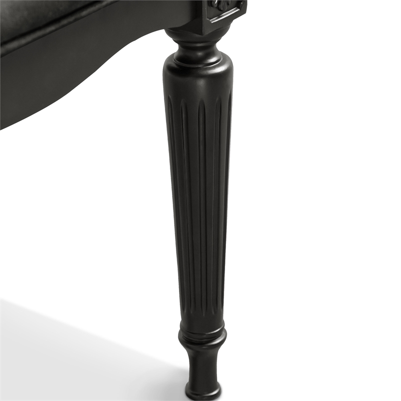 Furniture of America Seabliss Wood and Fabric Side Chairs in Black (Set of 2)