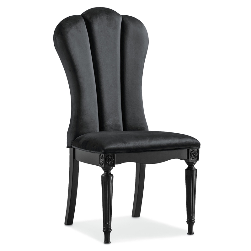 Furniture of America Seabliss Wood and Fabric Side Chairs in Black (Set of 2)