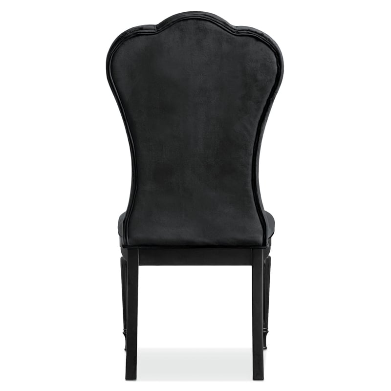Furniture of America Seabliss Wood and Fabric Side Chairs in Black (Set of 2)