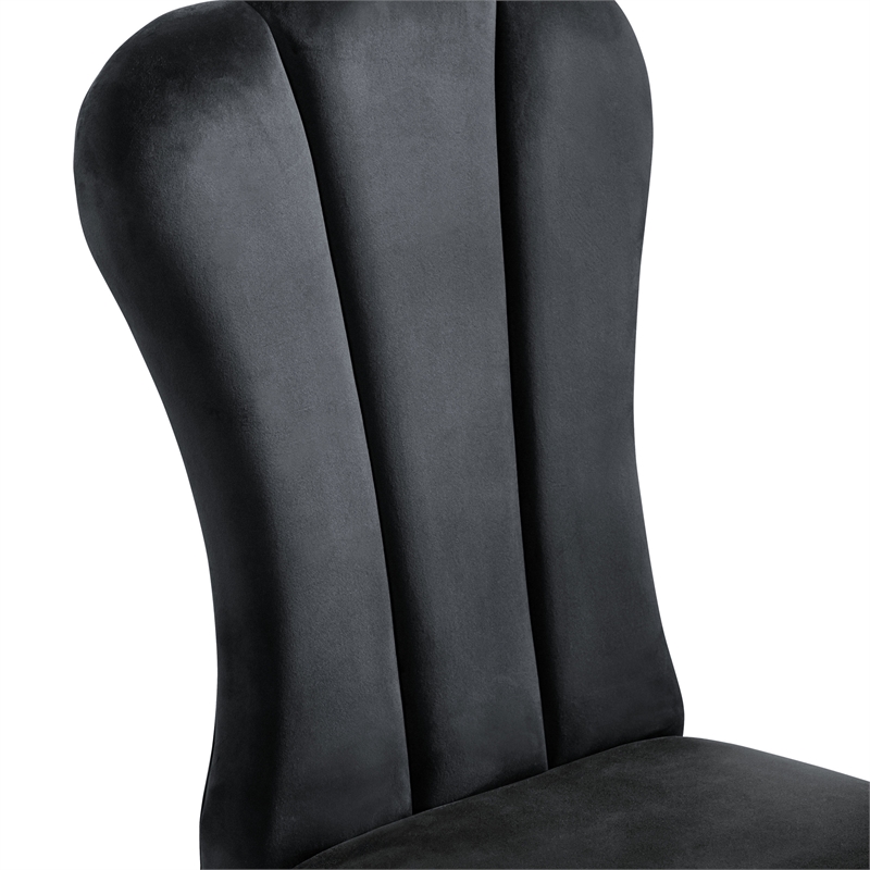 Furniture of America Seabliss Wood and Fabric Side Chairs in Black (Set of 2)