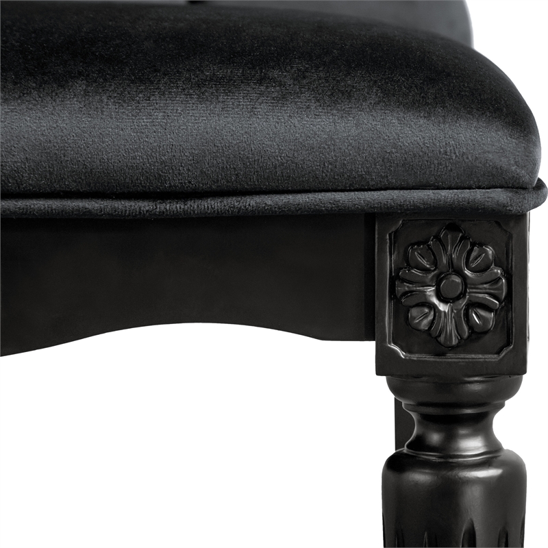 Furniture of America Seabliss Wood and Fabric Side Chairs in Black (Set of 2)