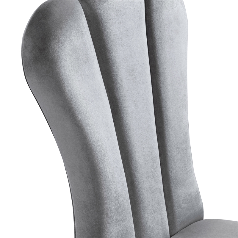 Furniture of America Seabliss Wood and Fabric Side Chairs in Silver (Set of 2)