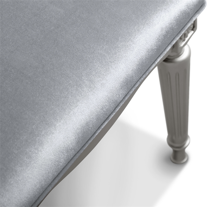 Furniture of America Seabliss Wood and Fabric Side Chairs in Silver (Set of 2)