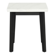 Furniture of America Isolde Wood and Marble Square End Table in White