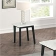 Furniture of America Isolde Wood and Marble Square End Table in White