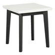 Furniture of America Isolde Wood and Marble Square End Table in White