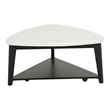 Furniture of America Isolde Wood and Marble Triangle Coffee Table in White