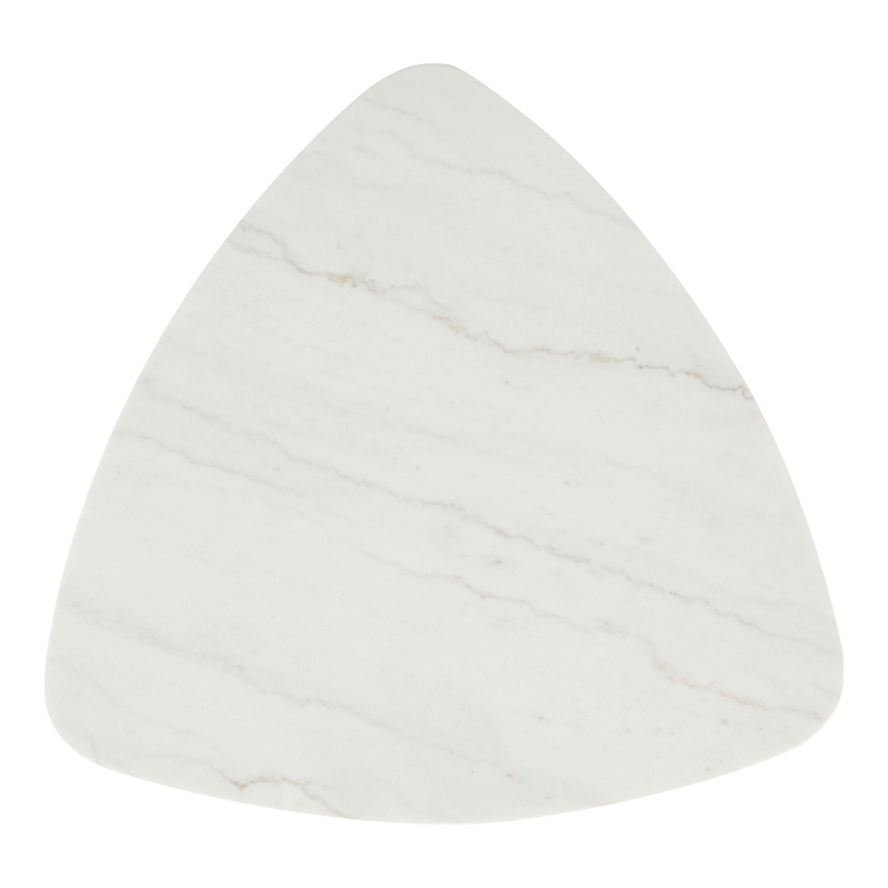Furniture of America Isolde Wood and Marble Triangle Coffee Table in White