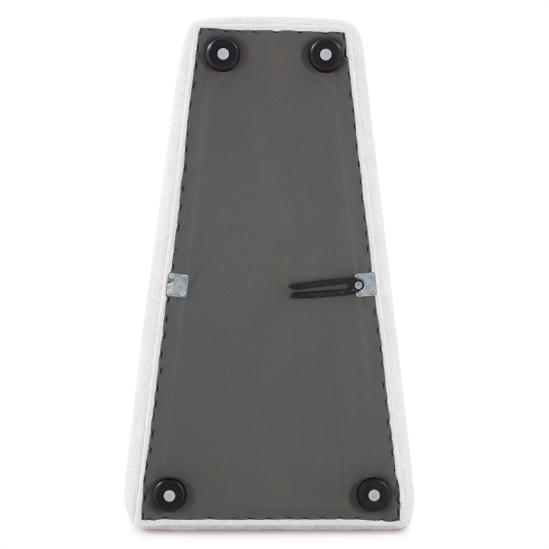 Furniture of America Tatiana Chenille Trapezoid Ottoman in White