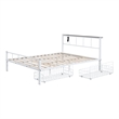 Furniture of America Runicke Metal Storage Platform Queen Bed in White