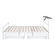 Furniture of America Runicke Metal Storage Platform Queen Bed in White