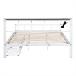 Furniture of America Runicke Metal Storage Platform Queen Bed in White